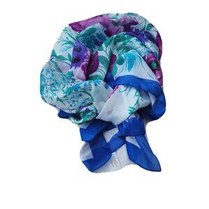 VTG Flowy Silken Polyester by Berkshire Poppies Wildflowers Scarf Made in Italy